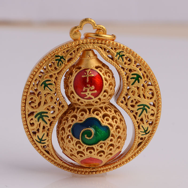 Revolve Your Fortune: The Timeless Gold-Plated Spinning Calabash of Abundance