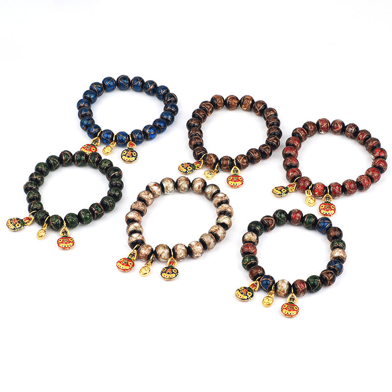 Temple Ash Glass Bead Bracelet