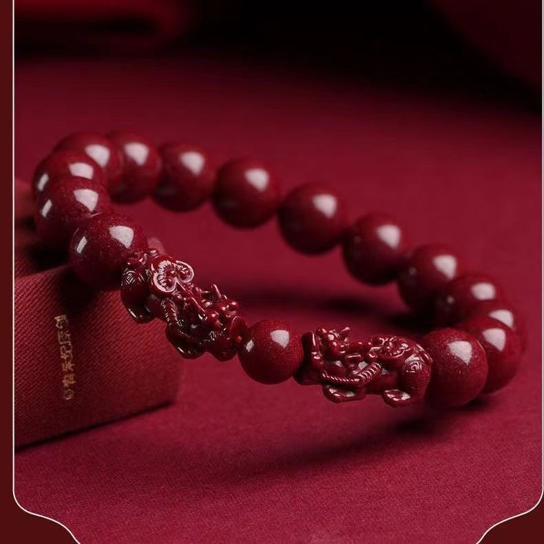 Unleash Fortune and Balance with the Pi Xiu Cinnabar Bead Bracelet