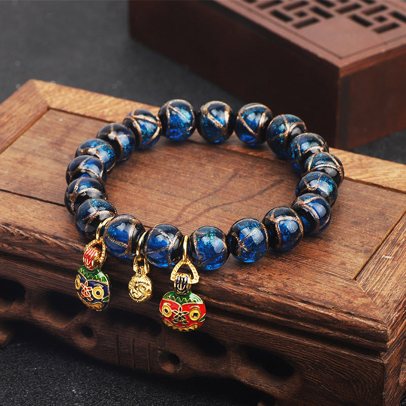 Temple Ash Glass Bead Bracelet