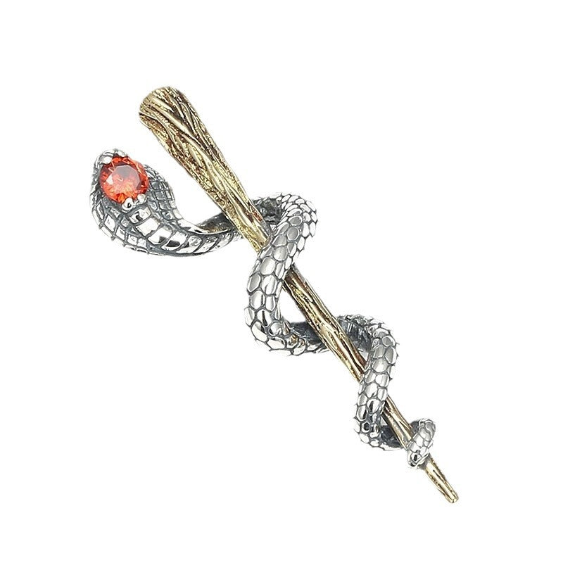Embrace the Power of Wisdom and Healing with the Serpent and Caduceus Necklace