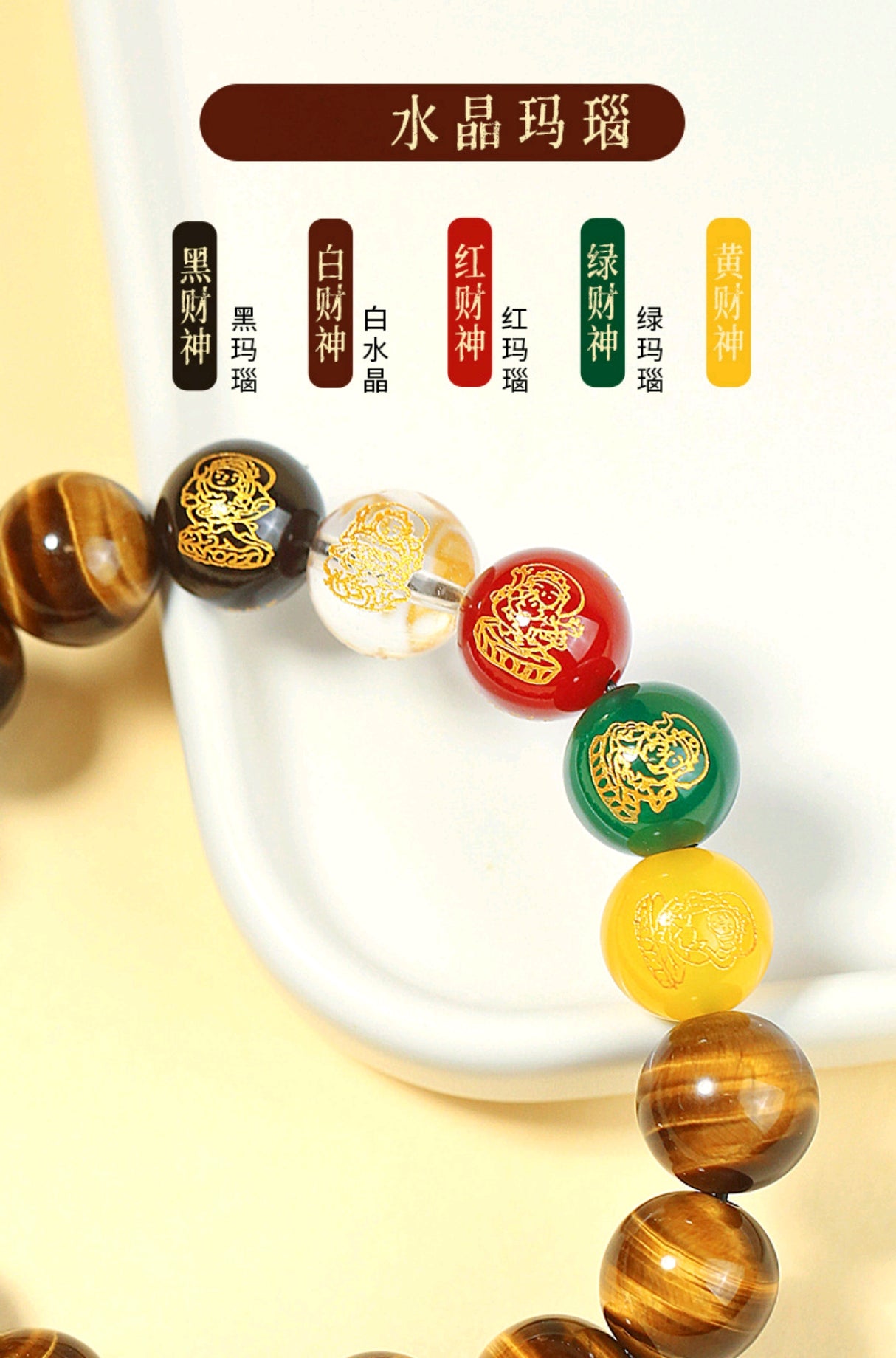 Unleash Prosperity with the Tiger's Eye Crystal Wealth God Bracelet
