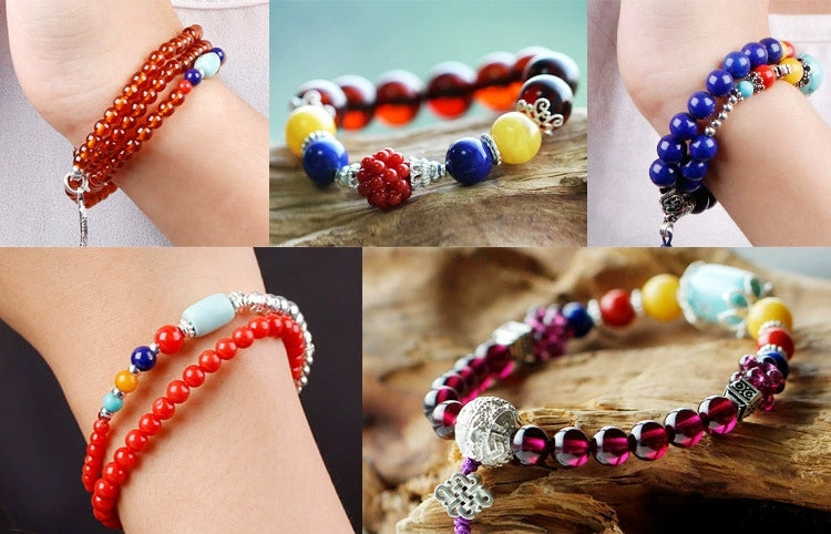 Temple Ash Glass Bead Bracelet