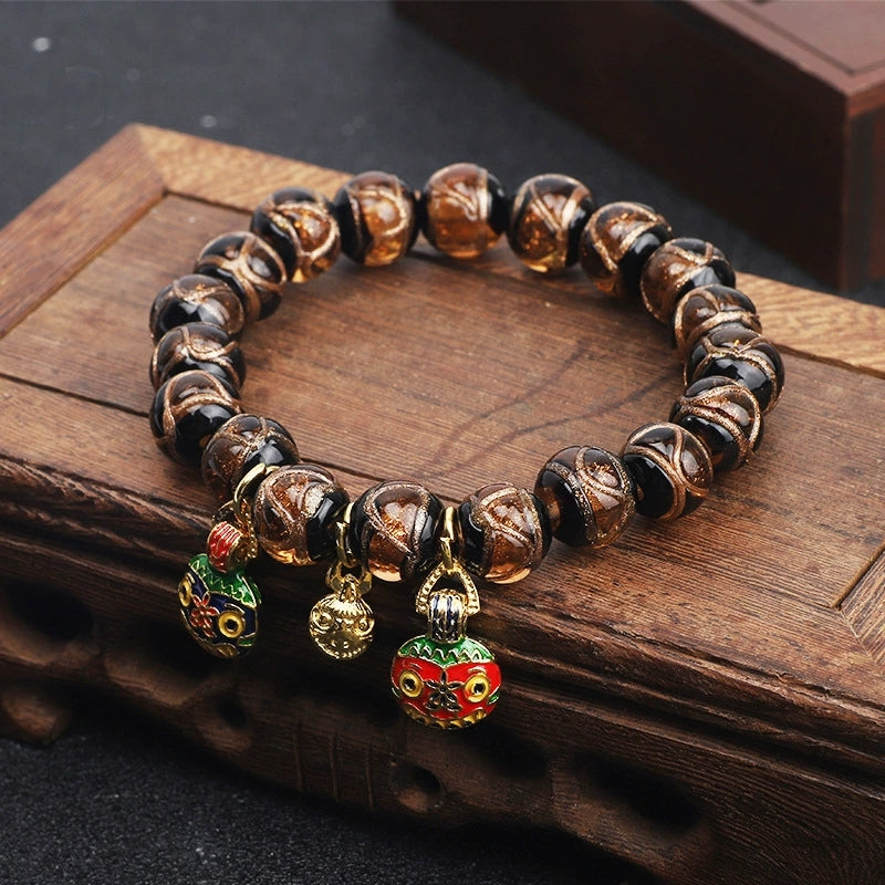 Temple Ash Glass Bead Bracelet