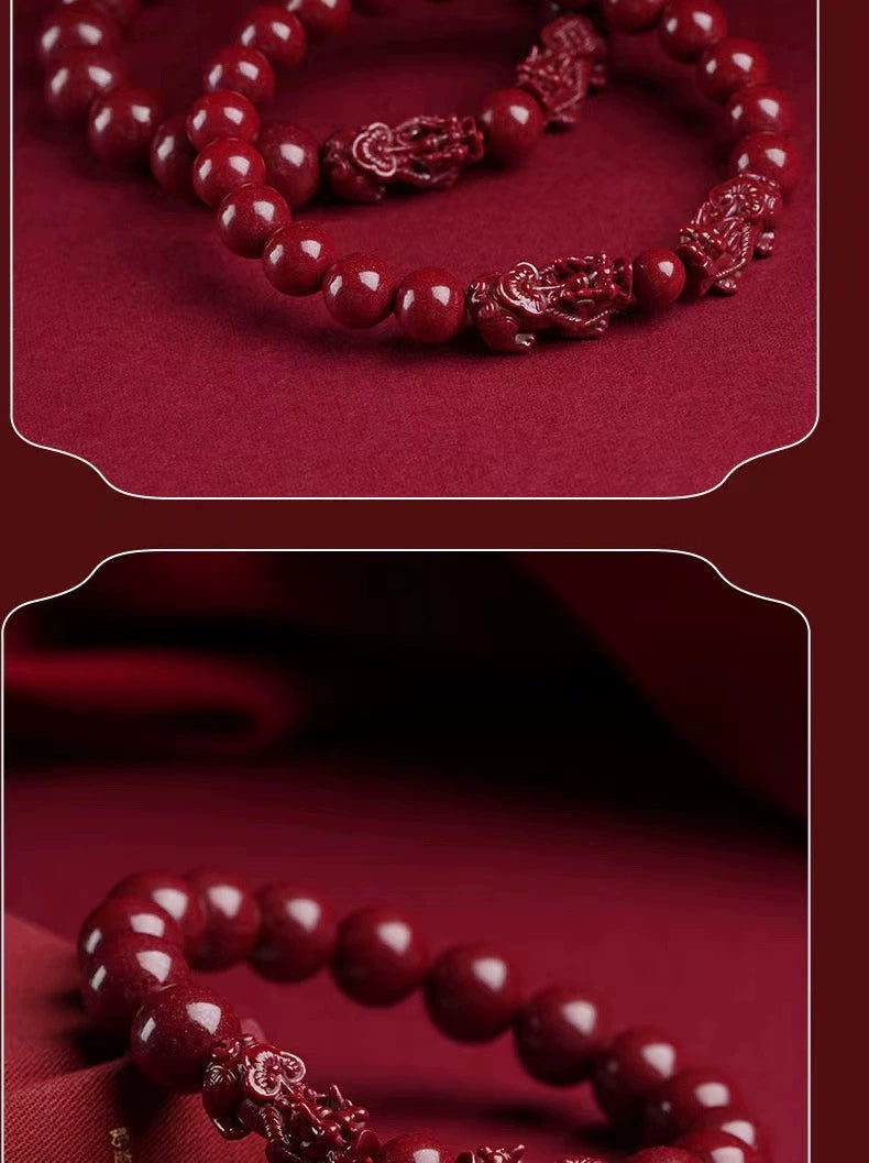 Unleash Fortune and Balance with the Pi Xiu Cinnabar Bead Bracelet