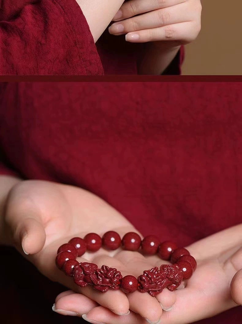 Unleash Fortune and Balance with the Pi Xiu Cinnabar Bead Bracelet