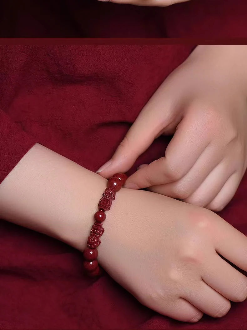 Unleash Fortune and Balance with the Pi Xiu Cinnabar Bead Bracelet