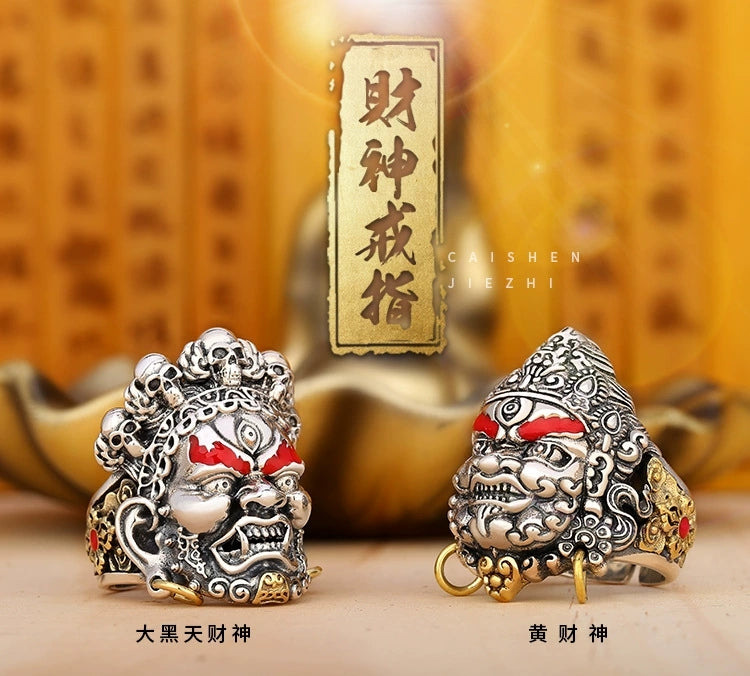 Command Wealth and Prosperity with the Black and Yellow Wealth Deity Rings