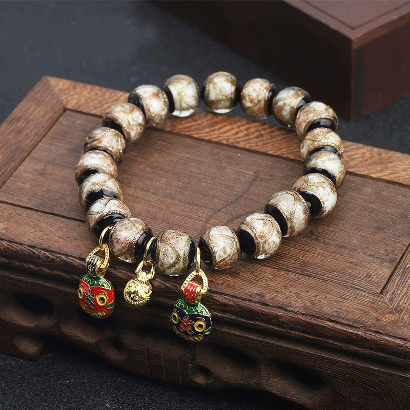 Temple Ash Glass Bead Bracelet