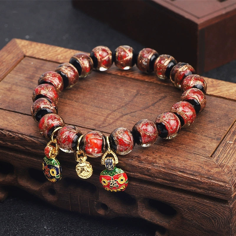 Temple Ash Glass Bead Bracelet