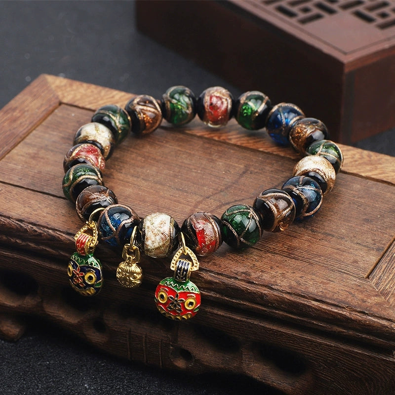 Temple Ash Glass Bead Bracelet